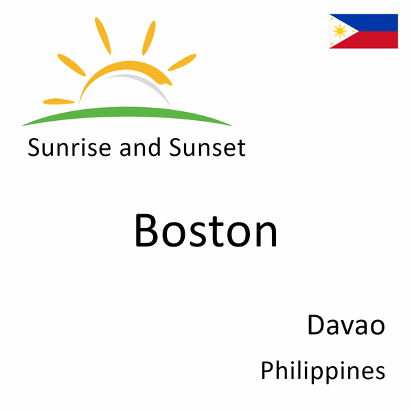 Sunrise and sunset times for Boston, Davao, Philippines