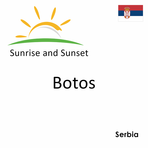 Sunrise and sunset times for Botos, Serbia