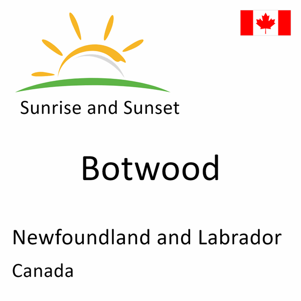 Sunrise and sunset times for Botwood, Newfoundland and Labrador, Canada