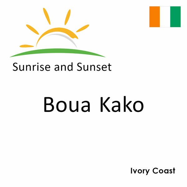 Sunrise and sunset times for Boua Kako, Ivory Coast