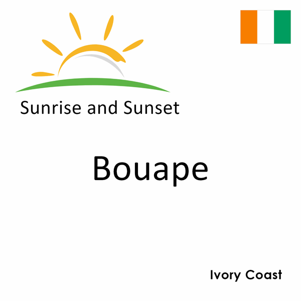 Sunrise and sunset times for Bouape, Ivory Coast