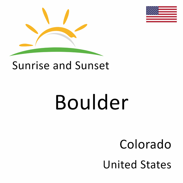 Sunrise and sunset times for Boulder, Colorado, United States