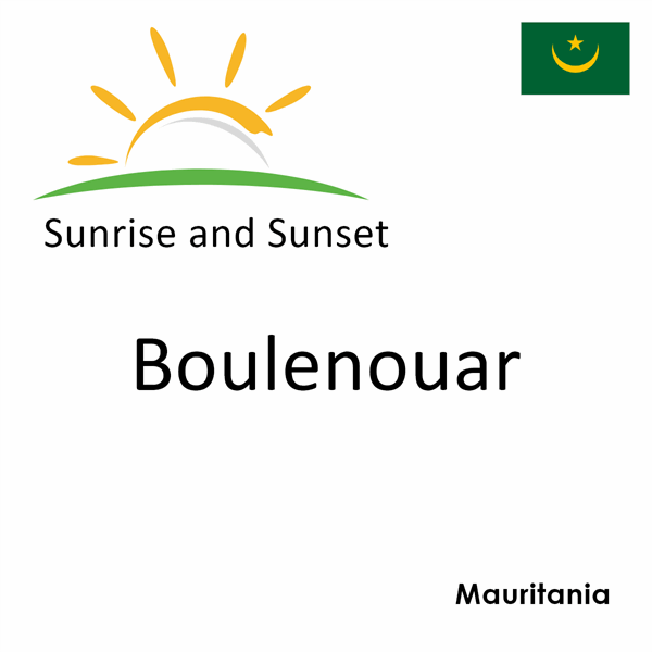 Sunrise and sunset times for Boulenouar, Mauritania