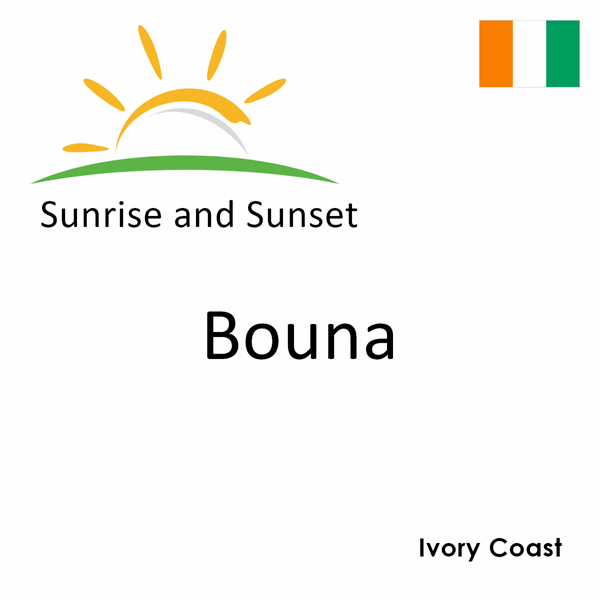 Sunrise and sunset times for Bouna, Ivory Coast