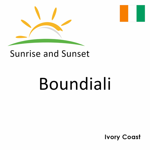 Sunrise and sunset times for Boundiali, Ivory Coast
