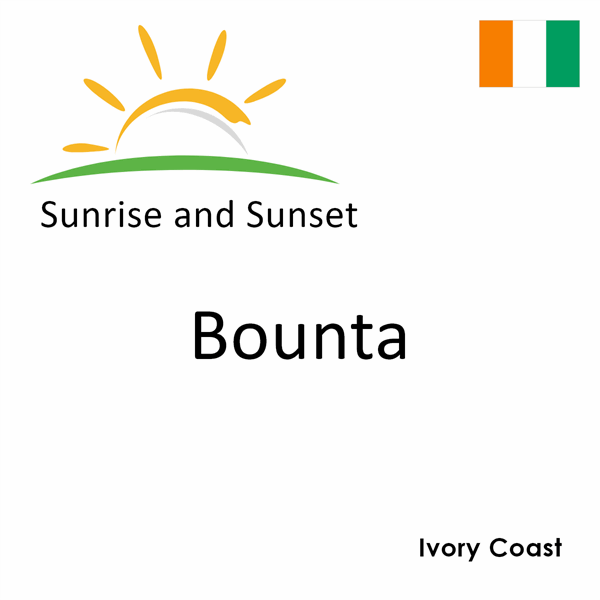 Sunrise and sunset times for Bounta, Ivory Coast