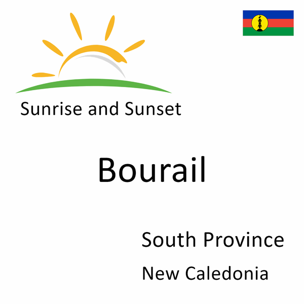 Sunrise and sunset times for Bourail, South Province, New Caledonia