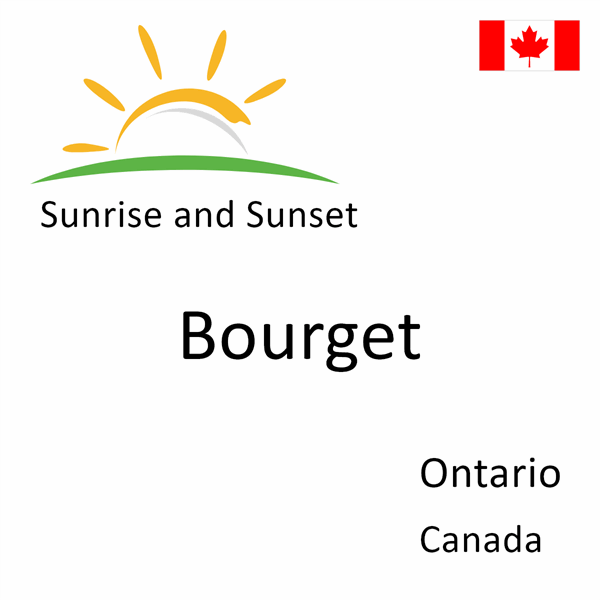 Sunrise and sunset times for Bourget, Ontario, Canada