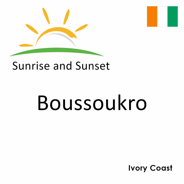 Sunrise and sunset times for Boussoukro, Ivory Coast