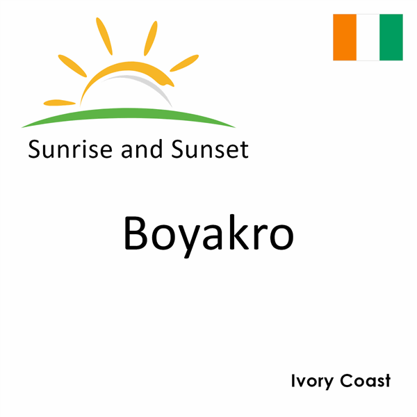 Sunrise and sunset times for Boyakro, Ivory Coast