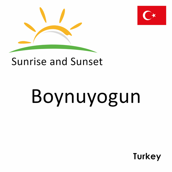 Sunrise and sunset times for Boynuyogun, Turkey