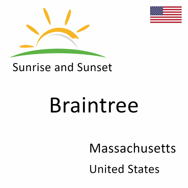 Sunrise and sunset times for Braintree, Massachusetts, United States