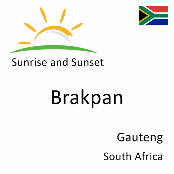 Sunrise and sunset times for Brakpan, Gauteng, South Africa