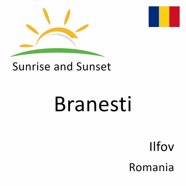 Sunrise and sunset times for Branesti, Ilfov, Romania