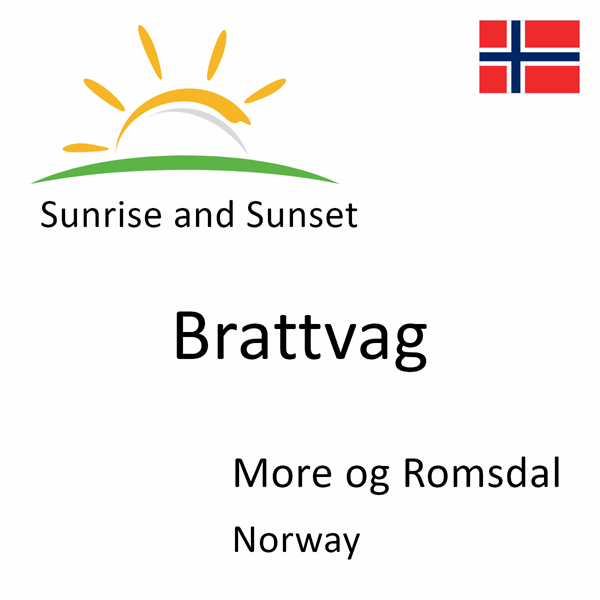 Sunrise and sunset times for Brattvag, More og Romsdal, Norway