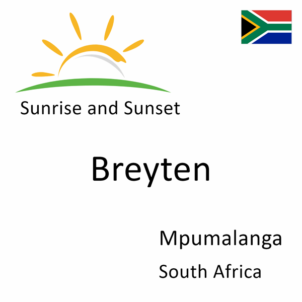 Sunrise and sunset times for Breyten, Mpumalanga, South Africa