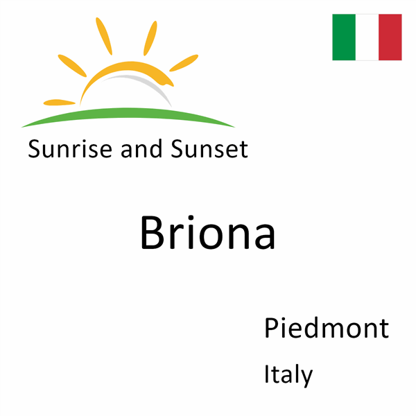 Sunrise and sunset times for Briona, Piedmont, Italy