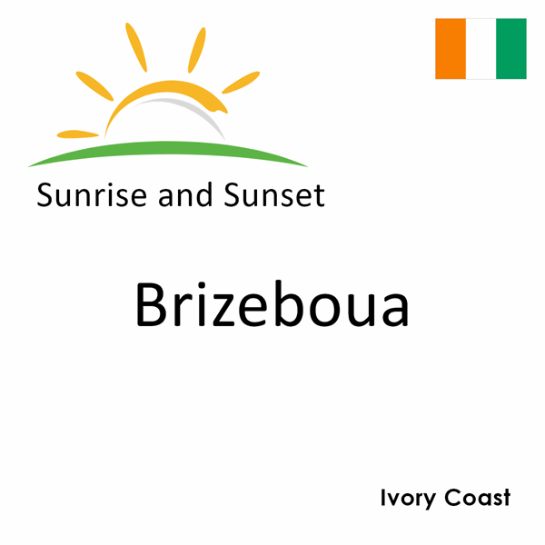 Sunrise and sunset times for Brizeboua, Ivory Coast