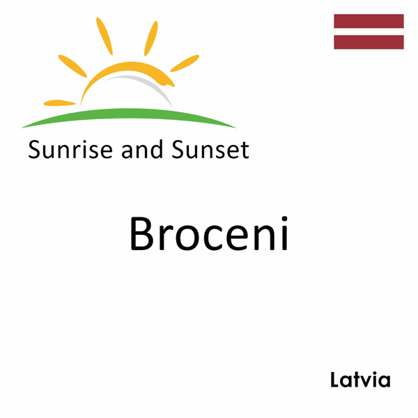 Sunrise and sunset times for Broceni, Latvia