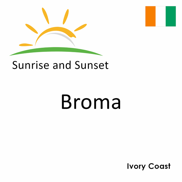 Sunrise and sunset times for Broma, Ivory Coast