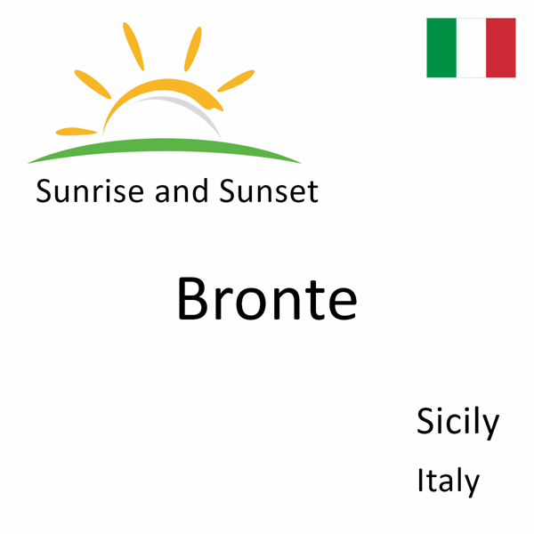 Sunrise and sunset times for Bronte, Sicily, Italy