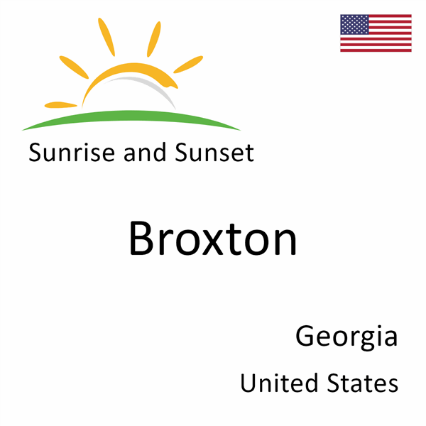 Sunrise and sunset times for Broxton, Georgia, United States