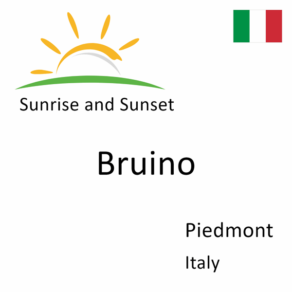 Sunrise and sunset times for Bruino, Piedmont, Italy