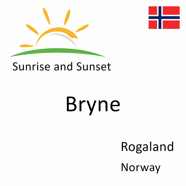 Sunrise and sunset times for Bryne, Rogaland, Norway