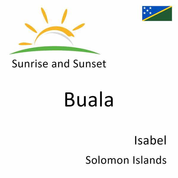 Sunrise and sunset times for Buala, Isabel, Solomon Islands