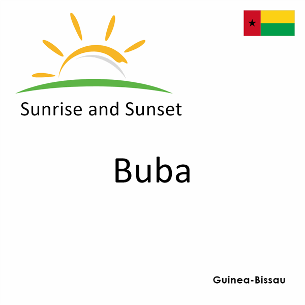 Sunrise and sunset times for Buba, Guinea-Bissau