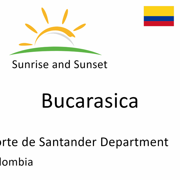 Sunrise and sunset times for Bucarasica, Norte de Santander Department, Colombia