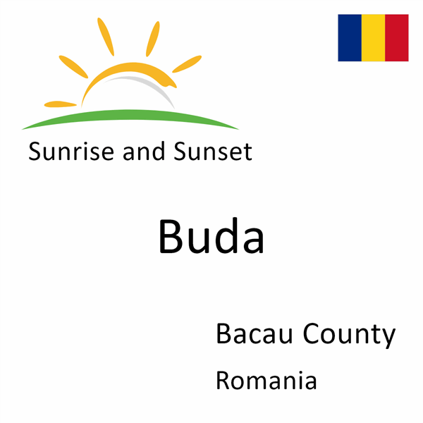 Sunrise and sunset times for Buda, Bacau County, Romania