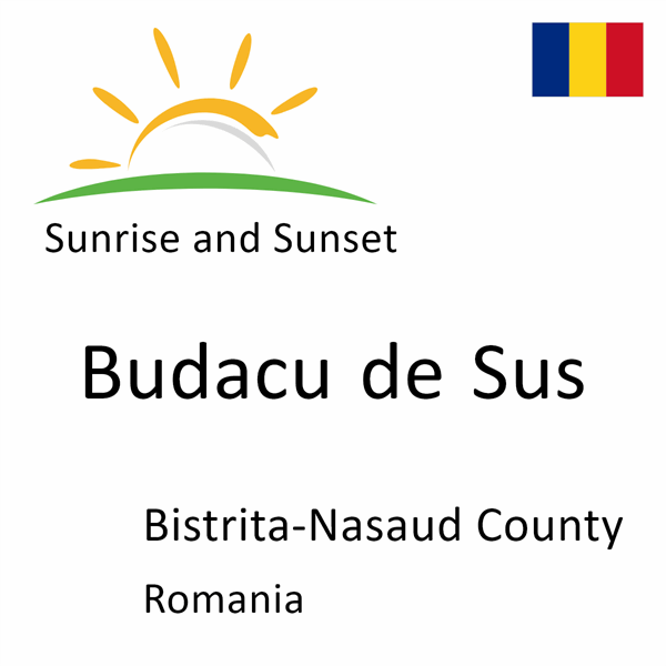 Sunrise and sunset times for Budacu de Sus, Bistrita-Nasaud County, Romania