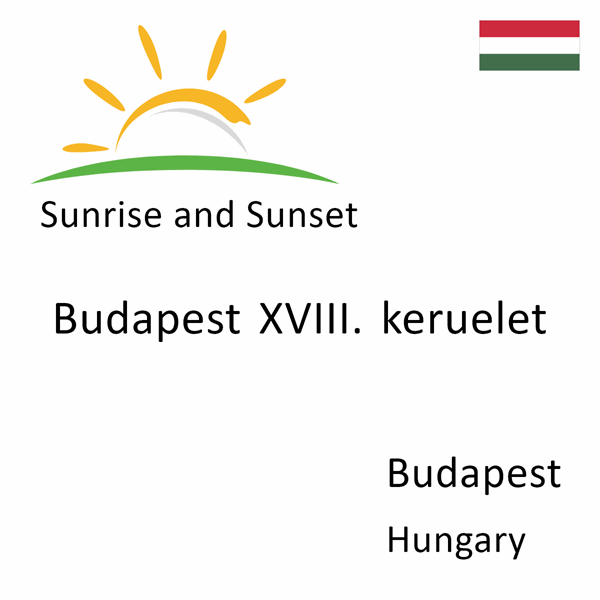 Sunrise and sunset times for Budapest XVIII. keruelet, Budapest, Hungary