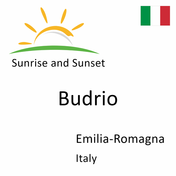 Sunrise and sunset times for Budrio, Emilia-Romagna, Italy
