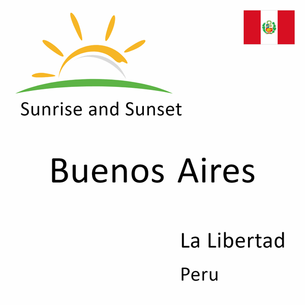Sunrise and sunset times for Buenos Aires, La Libertad, Peru
