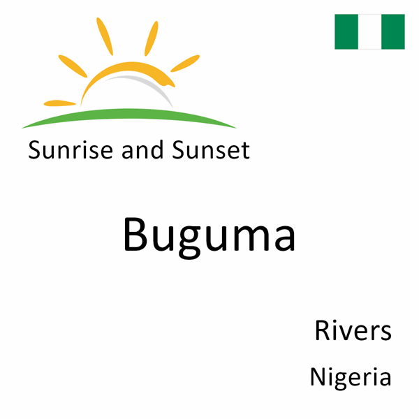 Sunrise and sunset times for Buguma, Rivers, Nigeria