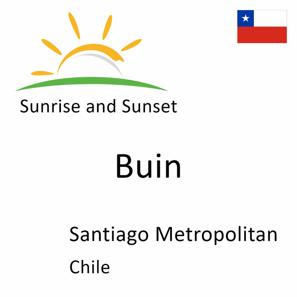 Sunrise and sunset times for Buin, Santiago Metropolitan, Chile