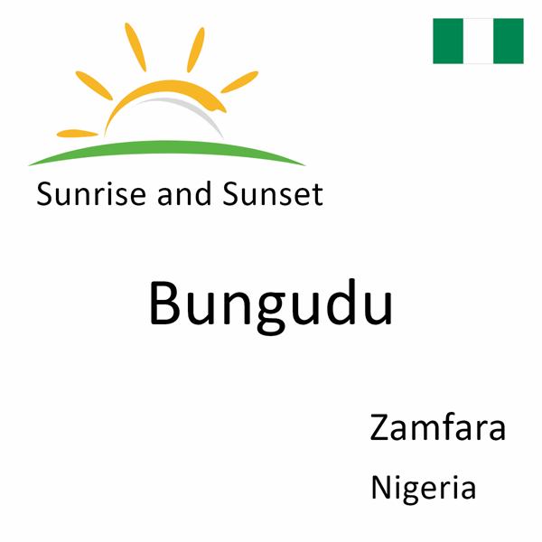 Sunrise and sunset times for Bungudu, Zamfara, Nigeria