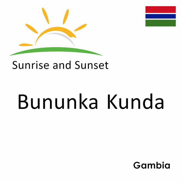 Sunrise and sunset times for Bununka Kunda, Gambia