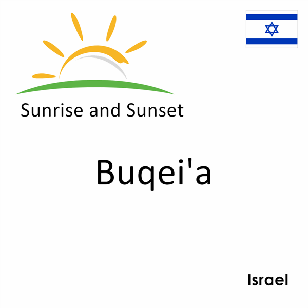 Sunrise and sunset times for Buqei'a, Israel