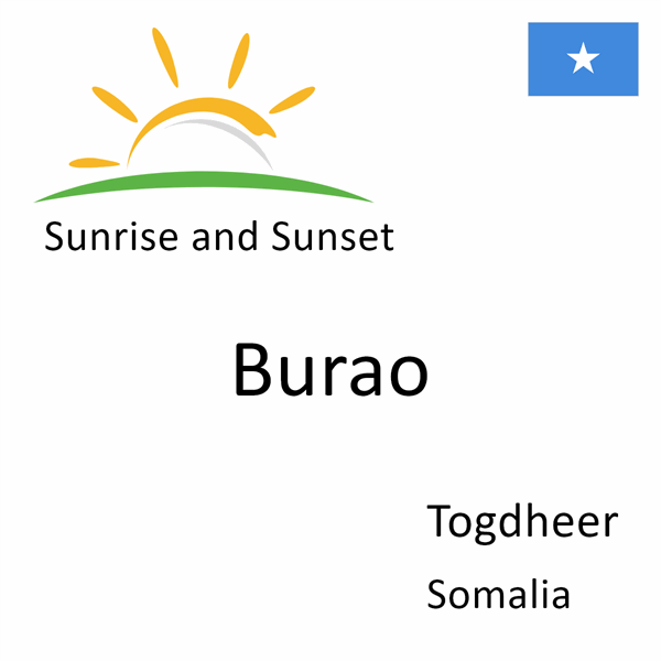 Sunrise and sunset times for Burao, Togdheer, Somalia