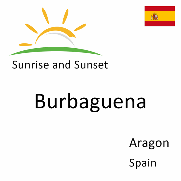 Sunrise and sunset times for Burbaguena, Aragon, Spain