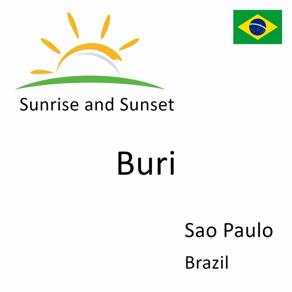 Sunrise and sunset times for Buri, Sao Paulo, Brazil