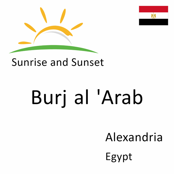 Sunrise and sunset times for Burj al 'Arab, Alexandria, Egypt