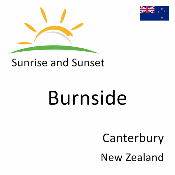 Sunrise and sunset times for Burnside, Canterbury, New Zealand
