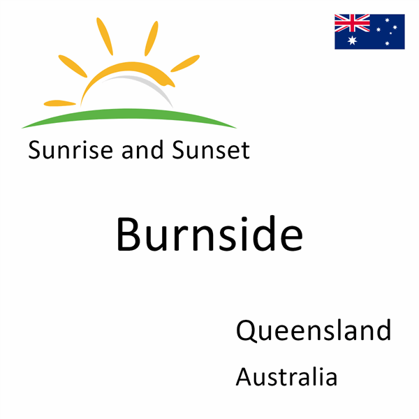 Sunrise and sunset times for Burnside, Queensland, Australia