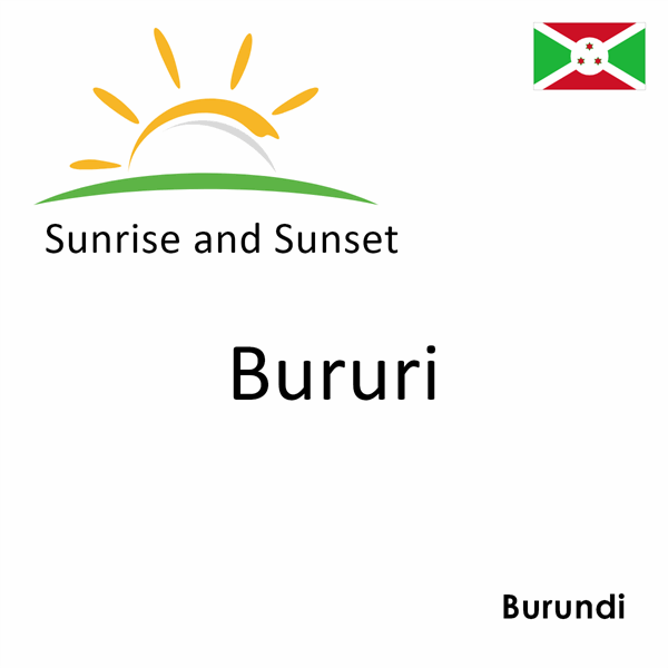Sunrise and sunset times for Bururi, Burundi