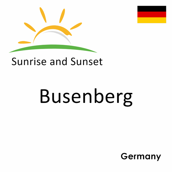 Sunrise and sunset times for Busenberg, Germany