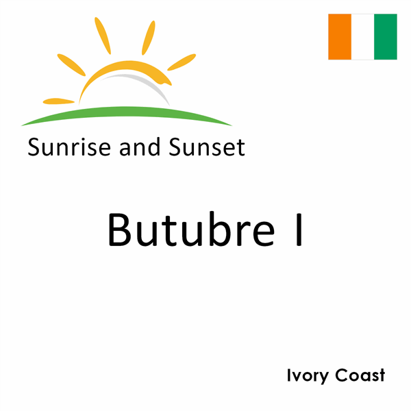 Sunrise and sunset times for Butubre I, Ivory Coast